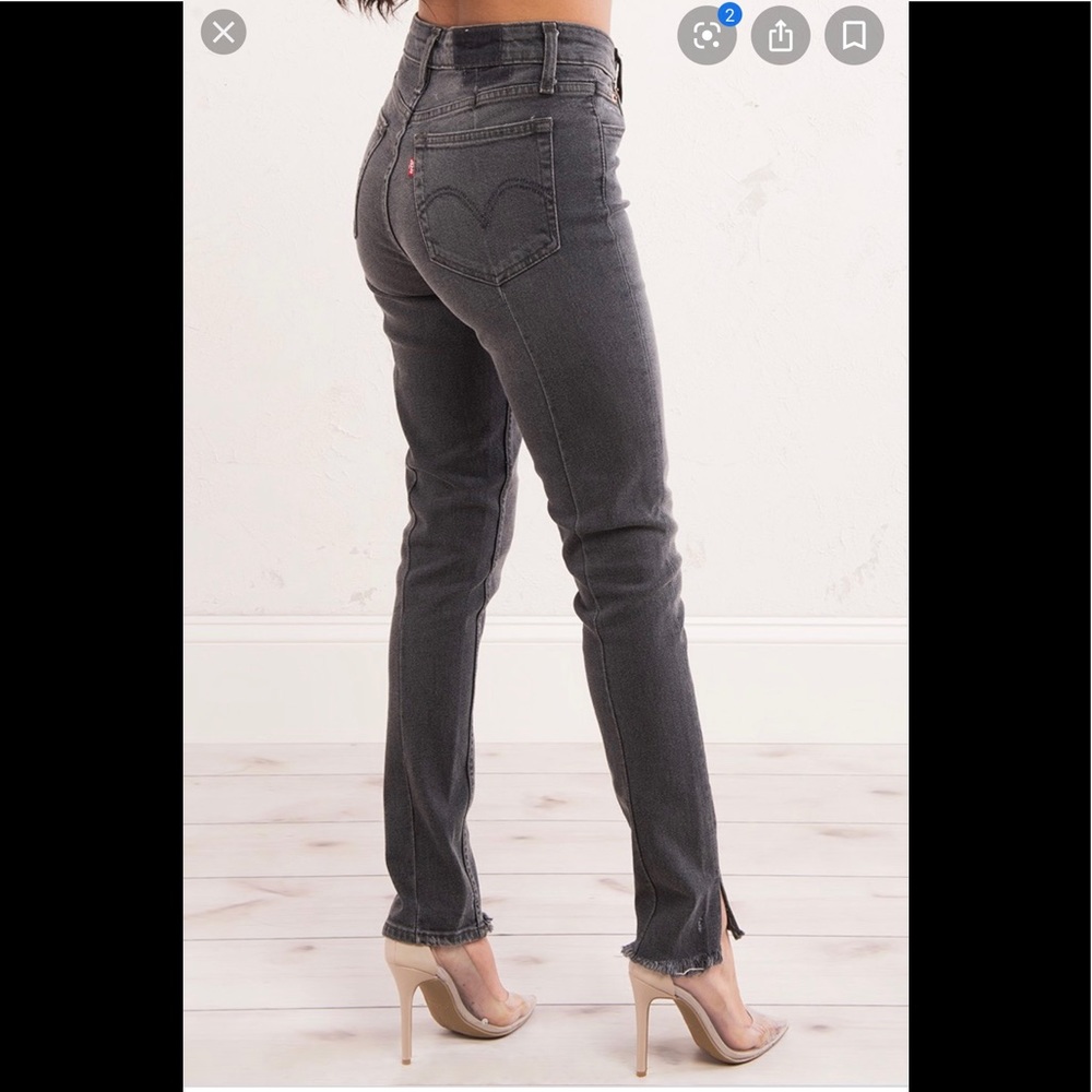 Levis  501 Stretch Skinny altered Black Jeans